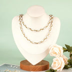 UMAOKANG 2 Meters White Enamel Jewelry Chains Bulk Gold Plated Stainless Steel Chains for Jewelry Making Oil Drip Craft Chain Roll - color: White