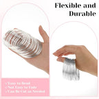 Jeffdad 100 Loop Memory Steel Wire Beading & Jewelry Making Wrapping Stones Necklace & Cable Bracelet (Silver, 100) - size: Silver