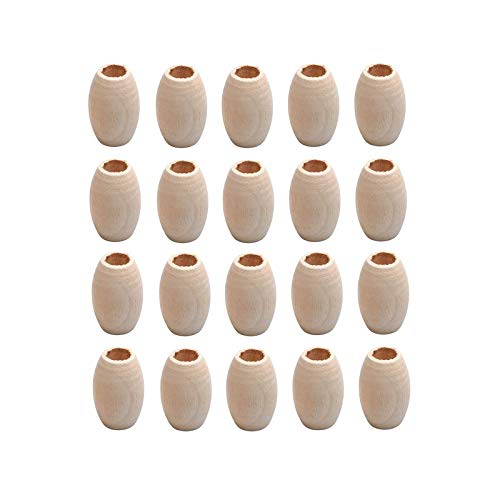 50PCS Large Oval Wood Beads 20x30mm Unfinished Wooden Beads Bulk with 9mm Hole for Crafts, Hair Braids, Home Garlands Decor - color: 30x20mm, Natural#50pcs