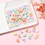 1 Box 104Pcs 26 Styles Cute Letter Beads Colors Alphabet Shaped Beads Bulk Acrylic Random Color A to Z Cartoon Letter Spacers for Jewelry Making Findings DIY Crafts Gifts Bracelet Earrings - style: Style 2