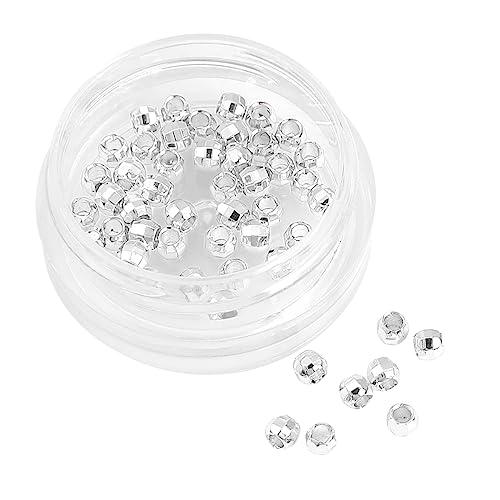 BEADIA Silver Plated Laser Round Spacer Beads 3x3mm 50pcs for Jewelry Making Findings Non Tarnish - color: Silver, size: 3mm Laser