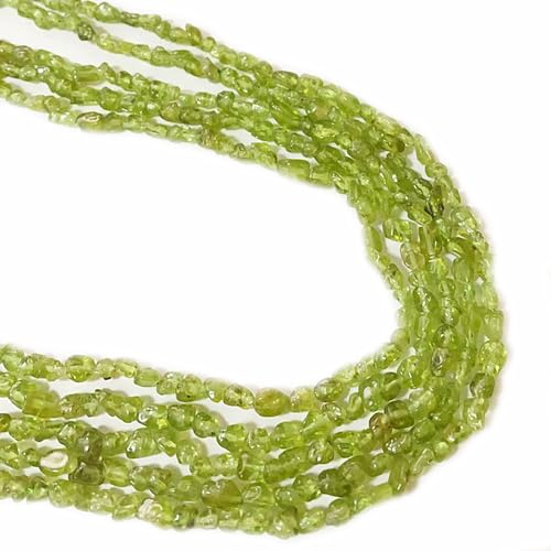 6-8mm Natural Green Peridot Nuggets Oval Free Tumbled Pebble Semi Precious Gemstone Loose Stone Beads Approx 15.5 inch for DIY Jewelry Making - color: Green Peridot