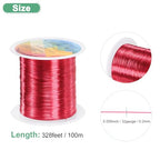 M METERXITY 0.2mm Jewelry Wire, 32 Gauge 328FT Craft Wire Copper Beading Wire for Jewelry Making/Planting/Weaving/DIY Crafting, Soft Metal Wires [100M, Red] - color: Red, size: 0.2mm 32 Gauge