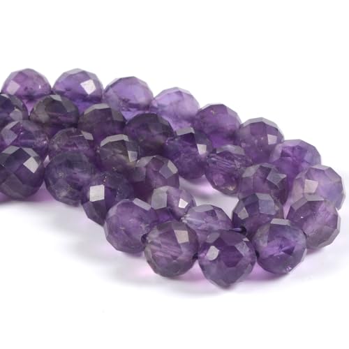 6mm Amethyst Faceted Gemstone Round Loose Beads Strand 15.5-16" DIY Jewelry Making - color: Amethyst