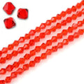 250pcs Czech 6mm (0.24 Inch) Faceted Bicone Crystal Glass Loose Beads Spacer Bulk Light Siam Red for DIY Craft Jewelry Making CCB606 - color: Light Siam Red, size: 6mm - 250pcs