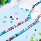 Craftdady 214 pcs Natural Stone Heishi Beads for Jewelry Making 6 mm Synthetic Imperial Jasper Disc Spacer Beads Flat Round Loose Gemstone Beads for Bracelet Earrings Necklace Making - color: Colorful, 6mm