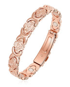 Magnetic Bracelets for Women, 99.99% Pure Copper Bracelet, 3800 Gauss, Adjustable Sizing, Women's Bracelets With Built-in Magnets, Gift Packaging, Fashion Jewelry Gift. - color: Rose