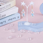 FASHEWELRY 10Pcs Glass Flower Beads Caps Clear Wind Bell Beads 21mm Glass Fishing Beads Jellyfish Beads for Wind Chimes Craft Jewelry Making - color: Clear