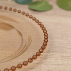 8" Salad Plates - Set of 10 - Plastic Amber Round Disposable Dessert Appetizer Plate with Beaded Rim, Ideal for Dinner Party Wedding Bulk Events - color: Amber, size: 8" Salad Plate, 10 Pack