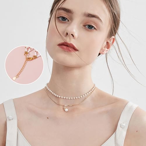 Beebeecraft 1 Box 10Pcs Necklace Chain Extender 18K Gold Plated Sterling Silver Bracelet Extension End Chains Curb Links with Teardrop Tabs S925 Stamp for Jewellery Making Findings DIY Crafts Supplies - color: Gold