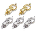 CHGCRAFT 5Sets 31mm Brass Clasps Mixed Color Connector Extenders with Loop Magnet Converter Necklace Clasps Jewelry Clasps for DIY Bracelet Necklace Making Gold Sliver