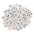 HARFINGTON 200 Pcs 4x7mm Acrylic Letter Beads, Round White Alphabet Beads Letter U, Alphabet Spacer Beads for Jewelry Making Bracelets Necklaces - style: Letter U