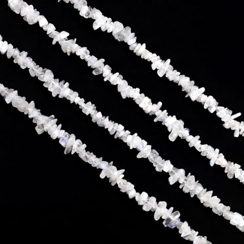 GM GemMartUSA Crystal Natural Raw Chip Beads Strands | Semi-Precious | AAA+ Quality 1 Strand 34” | DIY Bracelet Jewelry Making, Healing Crystal Craft| 4-6mm - White-Color Gemstones (CHCY-70001) - color: Crystal (CHCY-70001)