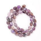 6×8mm Natural Amethyst Gemstone Loose Beads Flat Oval Healing Crystal Loose Stone Beads for Jewelry Necklace Bracelet Earring Craft - color: Amethyst