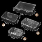 Jetec 6 Pieces Mini Plastic Clear Beads Storage Containers Box for Collecting Small Items, Beads, Jewelry, Business Cards, Game Pieces, Crafts (4 Size) - size: Mixed Sizes