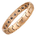 Magnetic Hematite Bracelets for Men Women 316L Stainless Steel Power Balance Energy Magnets Stones Bracelet Jewelry Gift with Adjustment Tool - color: Rose Gold