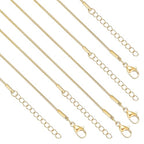 12 Pack Snake Chain Necklace Bulk Gold Plated Stainless Steel Necklace Chain for DIY Jewelry Making - color: Gold 18 Inches