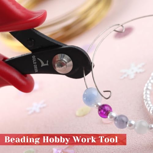 3" Memory Wire Cutting Pliers with Spring Miniature Hard Steel Wire Cutting Jewelry Wire Cutters Bracelet Pliers Jewelry Making Crafting Beading DIY Shear Beading Hobby Work Tool - style: 3"