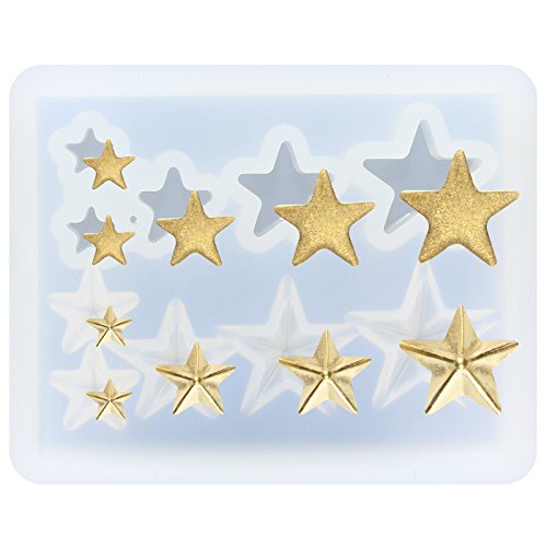 FUNSHOWCASE Mini Assorted Jewerly Stars Resin Epoxy Silicone Tiny Mold for Delicate Craft - color: 11 Cavities Star Designs