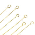 Shapenty 200PCS Mini Metal Wire Eyepins Beading Small Open Eye Head Pins Needles Bulk for DIY Craft Bead Earring Pendant Necklace Bracelet Jewelry Charm Finding Making (35mm/1.38inch, Gold) - color: Gold, size: 35 mm