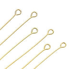 Shapenty 200PCS Mini Metal Wire Eyepins Beading Small Open Eye Head Pins Needles Bulk for DIY Craft Bead Earring Pendant Necklace Bracelet Jewelry Charm Finding Making (35mm/1.38inch, Gold) - color: Gold, size: 35 mm