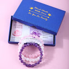 2/3-Pieces 4mm 6mm 8mm Natural Crystal Gemstone – Handmade Reiki Energy Healing Stretch Bracelets Jewelry for Yoga, Meditation, Unisex - color: 3 Pieces (Amethyst&PinkQuartz&WhiteJade), size: 8mm