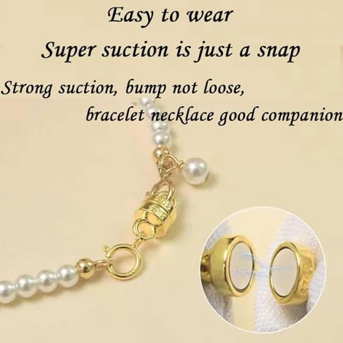 925 Silver Magnetic Necklace Clasp with Lobster Clasp,Magnetic Necklace Clasps and Closures for Bracelet Necklace Extender (3golden+3silvery) - color: 3golden+3silvery