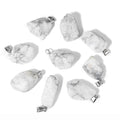 10pcs Irregular Raw Natural Howlite Rock Stone Pendant Healing Crystal Chakra Gemstone Charm for Jewelry Making DIY Necklace Earrings Accessories Reiki - color: Howlite