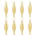 BENECREAT 8Pcs Brass Fish Charms, Gold & Platinum Sea Animal Fish Shaped Pendants for DIY Bracelet Necklace Earrings Jewelry Making - color: Gold