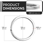 CREST Surgical and Marine Grade Stainless Steel Split Ring for Keychains SS316L Key Rings for Car Keys - color: 5-pack Large