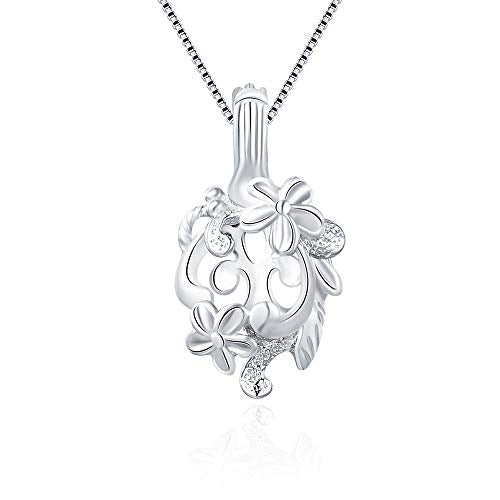 Flower Cage Pendants Crafting Charm for DIY Necklace Bracelet Jewelry Making Sterling Silver/Gold Plated - style: Silver