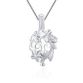 Flower Cage Pendants Crafting Charm for DIY Necklace Bracelet Jewelry Making Sterling Silver/Gold Plated - style: Silver