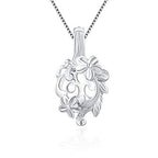 Flower Cage Pendants Crafting Charm for DIY Necklace Bracelet Jewelry Making Sterling Silver/Gold Plated - style: Silver