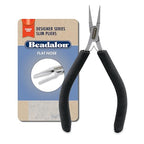 Beadalon Designer Series Slim Flat Nose Pliers, Black Vinyl-Free Grips, Stainless Steel, Box Joint, Double Leaf Springs, 5.75 in - color: Black, style: Flat Nose, Black