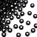 Cheriswelry 200pcs 7mm White Heart Acrylic Flat Round Beads Black Opaque Plastic Disc Coin Pony Loose Spacer Love Heart Beads for DIY Craft Earring Bracelet Necklace Keychains Jewelry Making - color: Black Heart Beads