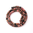 Faceted 4x6mm Natural Rhodonite Stone Rondelle Spacer Gemstone Beads Loose Semi Gemstone Beads for Jewelry Making - color: Rhodonite