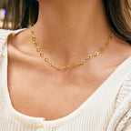 KYUNHOO 4 Meters Hollow Clover Leaf Jewelry Chain Roll Gold Plated Stainless Steel Chains for Jewelry Making with Lobster Clasps and Jump Rings for Necklace DIY - color: Leaf Clover Gold