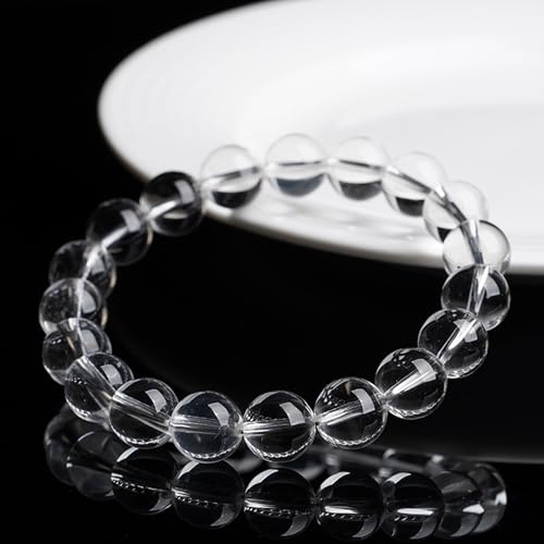Handmade 8mm Beaded Bracelets For Men Protection Bracelet For Women Chakra Feng Shui Stretchy Handmade Lucky Money Stretchy Crystal Bracelets Best Gifts - color: Clear quartz