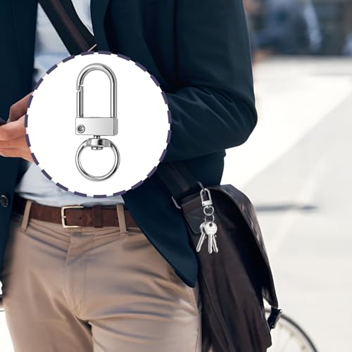 JJUNW 30 Pcs Metal Lobster Claw Clasp, Swivel Snap Key Chain Clip Hooks, Keychain Hooks for Keychain Making DIY Crafts Lanyard Making Pet Collar(Silver) - color: Silver