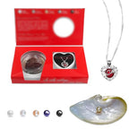 MilkyWay Wish Pearl Necklace Kit, DIY Necklace Making Kit, lotus Necklace Cage Locket Cultured Pearl in Oyster Set, 16.9", Surprise Gift For Wife, Girlfriend,Mother - color: Love