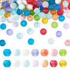 KISSITTY 280pcs 8mm Glass Matte Beads Frosted Crystal Round Aesthetic Bead Spacers 14 Colors for DIY Necklaces Earrings Bracelets Jewelry Craft Making for Women