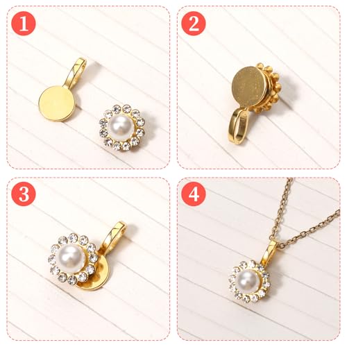 Psyqtsuary 100 pcs Bails for Jewelry Making Silver on Flat Pad Bails Round Pendants Charms Connector Hanger Glue On Pendant Bail Jewelry Bail - color: Gold