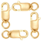 SUNNYCLUE 1 Box 4Pcs 14K Gold Filled Lobster Clasps 0.47in Small Lobster Claw Clasps with Jump Rings Small Spring Snap Connector Links Jewelry Findings for Jewelry Making DIY Bracelet Necklace Crafts - size: 0.47in