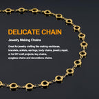 KYUNHOO 13FT/4M Hollow Circle Chains for Jewelry Making Gold Plated Stainless Steel Jewelry Chain Roll with Clasps for Bracelet Necklace DIY - color: Circle Gold