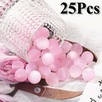 25pcs Resin Transparent Frosted Beads 16mm Cat Eye Circular Rubber Bead Spacer Bead DIY Making Friendship Bracelet Phone Chain Keychain Pen Beads Accessories (Pink) - color: Pink