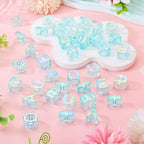 FASHEWELRY 50Pcs Large Letter Beads, 20mm Big Acrylic Alphabet Beads, Large Hole Vowel Bead Spacer for Bracelets Necklaces Bag Charms Shoelaces Keychains Lanyards (Sky Blue) - color: Sky Blue