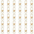 Xindojuz 30 PCS Metal Lobster Claw Clasps for Keychains and Jewelry Making, 360° Swivel Lanyards Snap Hooks Strap with Key Rings, Key Chains Connector Purses Straps Bag Charm DIY Accessories (Gold) - color: Gold