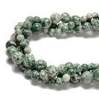 75pcs(2 Strand/Set) 10mm Natural Green Spot Jasper Gemstone Beads with Energy Power, Smooth Round Stone Beads for Jewlery Bracelets Making Crafts - color: Green Spot Jasper, size: 10mm