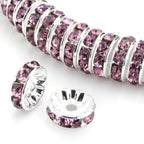 200pcs Adabele Grade A 5mm Crystal Rhinestone Rondelle Loose Beads (Amethyst Purple) Sterling Silver Plated Spacer for DIY Craft Jewelry Making CF1-511 - color: Amethyst/purple, size: 5mm (200pcs)
