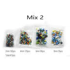 415pcs Rondelle Crystal Glass Beads 2mm 4mm 6mm 8mm Mixed Sizes, Faceted Briolette Spacer Czech Seed Loose Beads for DIY Jewelry Making (Mix 2) - color: Mix 2